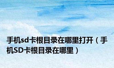 如何授权SD卡作为外置卡根目录（一步步教你授权SD卡为外置卡根目录）